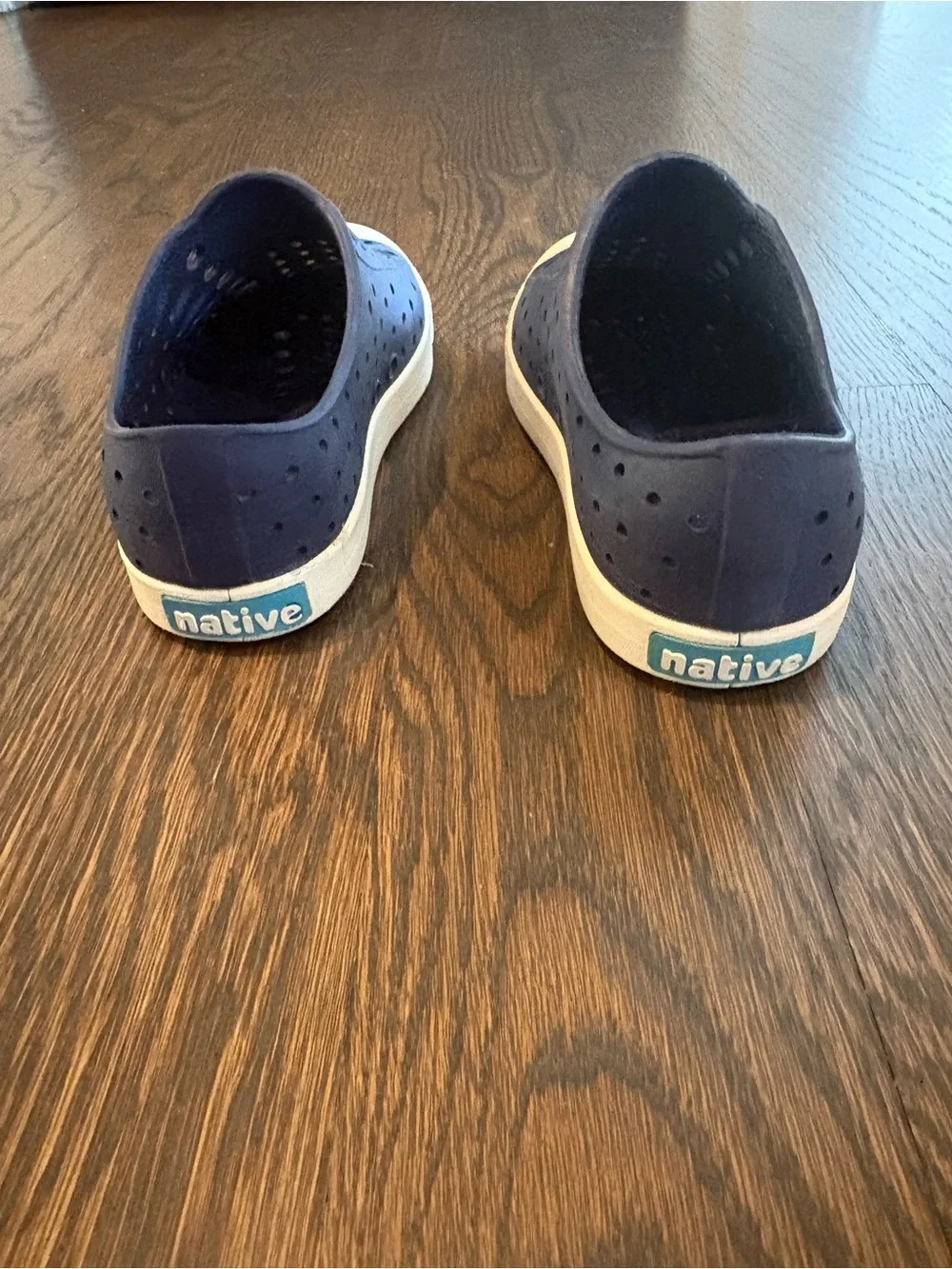Native Kids Navy Slip-On Shoes with White Toe, Size C12